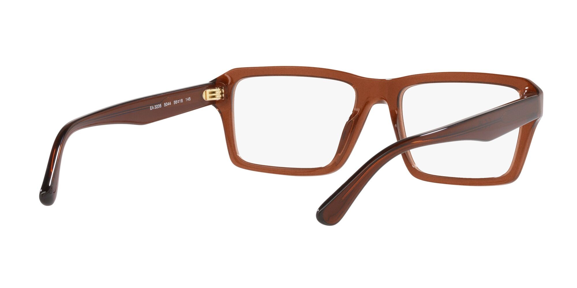 Eyeglasses Emporio Armani EA 3206 (5044) color marrone trasparente lucido shape rectangle lenses lente demo