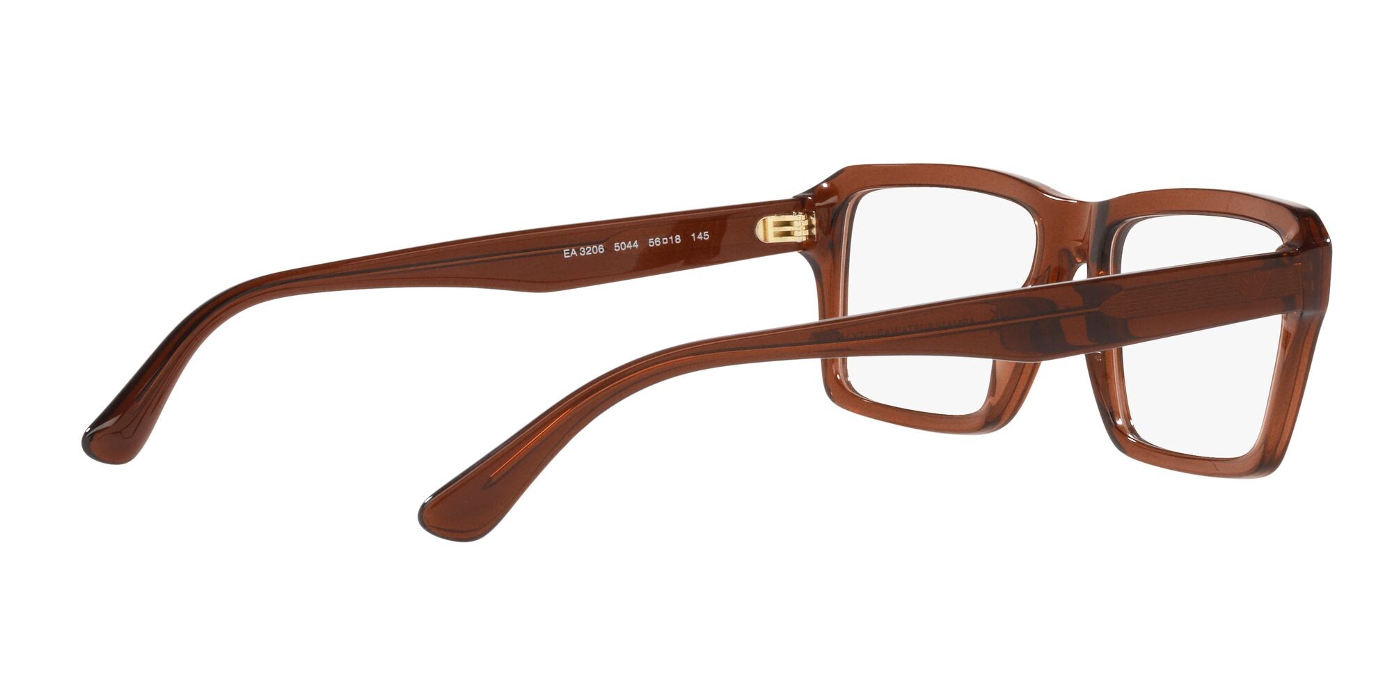 Eyeglasses Emporio Armani EA 3206 (5044) color marrone trasparente lucido shape rectangle lenses lente demo