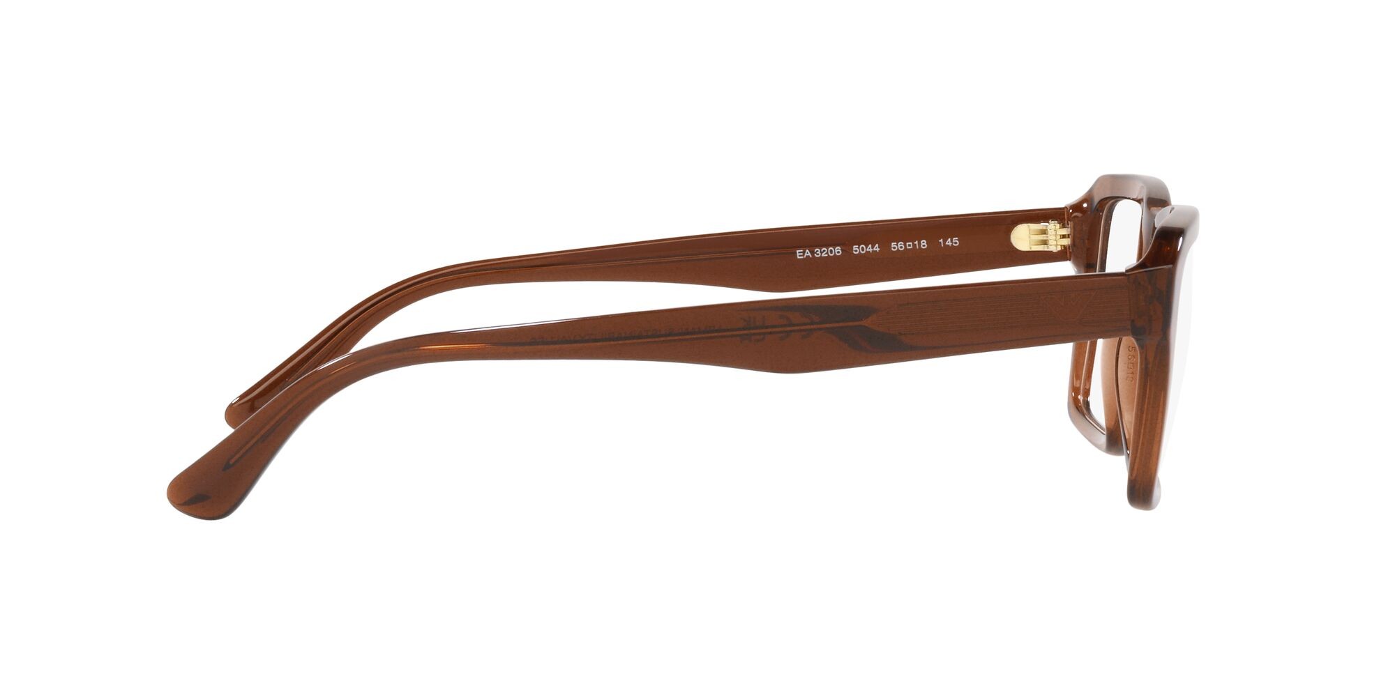 Eyeglasses Emporio Armani EA 3206 (5044) color marrone trasparente lucido shape rectangle lenses lente demo