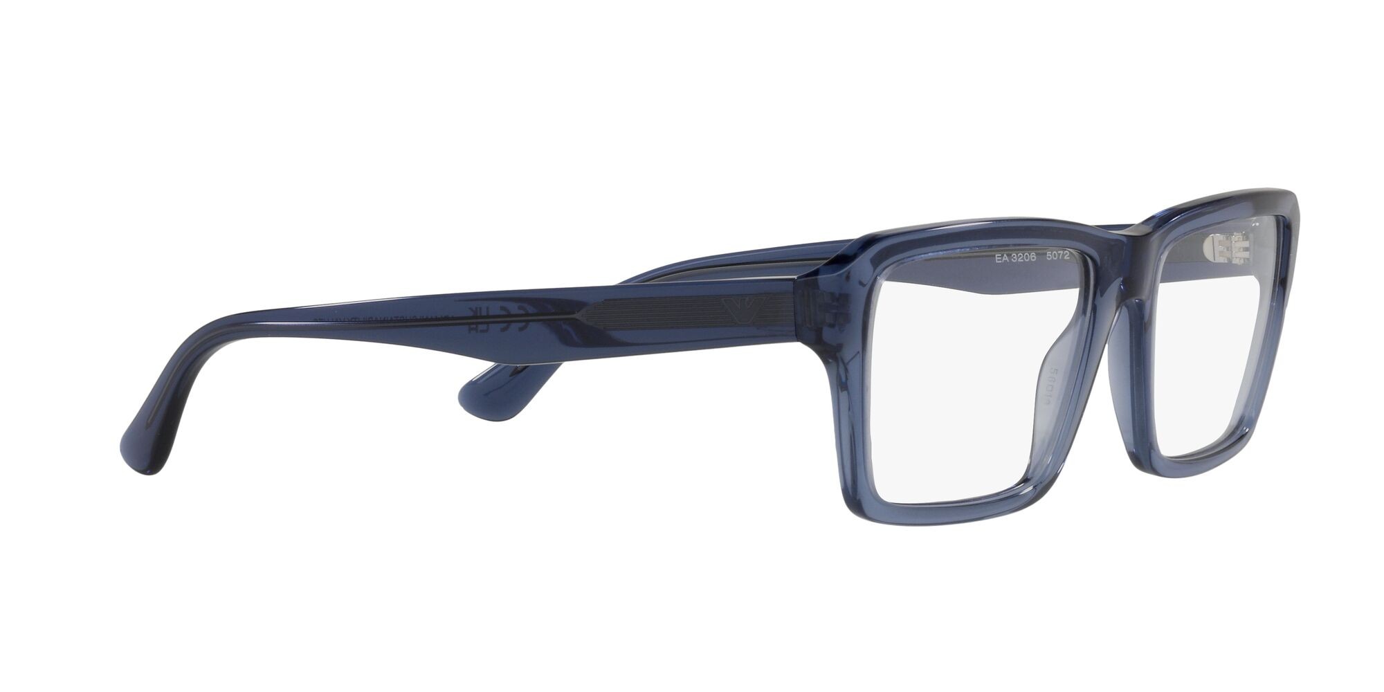 Occhiali da vista Emporio Armani EA 3206 (5072) colore blu trasparente lucido forma rettangolare lenti lente demo