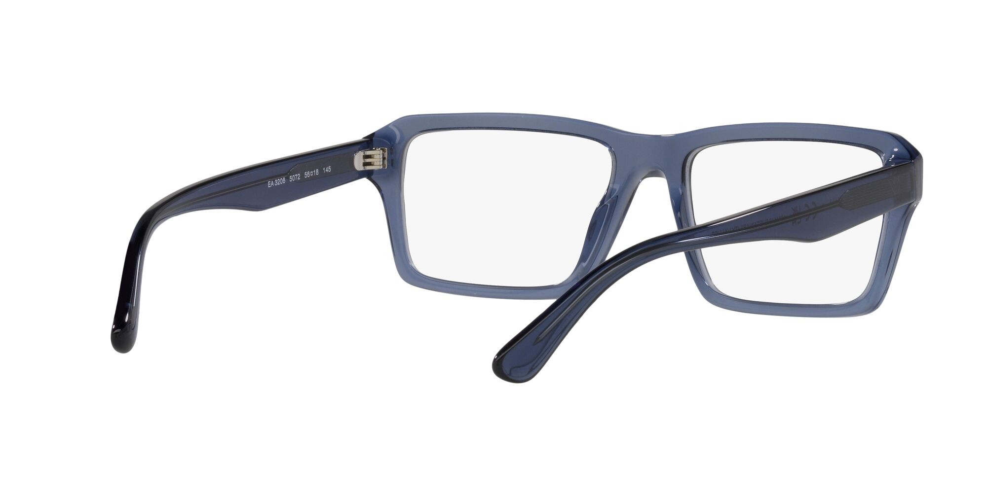 Occhiali da vista Emporio Armani EA 3206 (5072) colore blu trasparente lucido forma rettangolare lenti lente demo