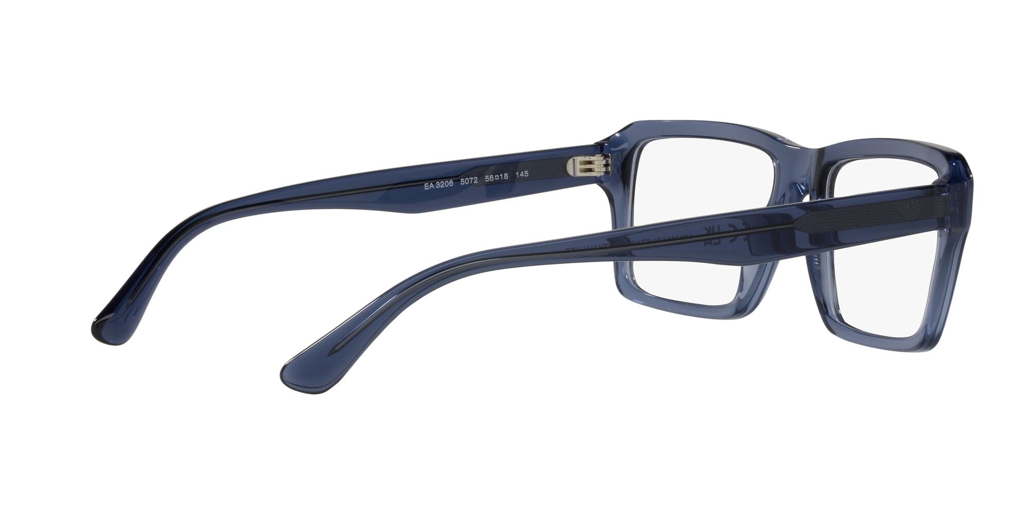 Occhiali da vista Emporio Armani EA 3206 (5072) colore blu trasparente lucido forma rettangolare lenti lente demo