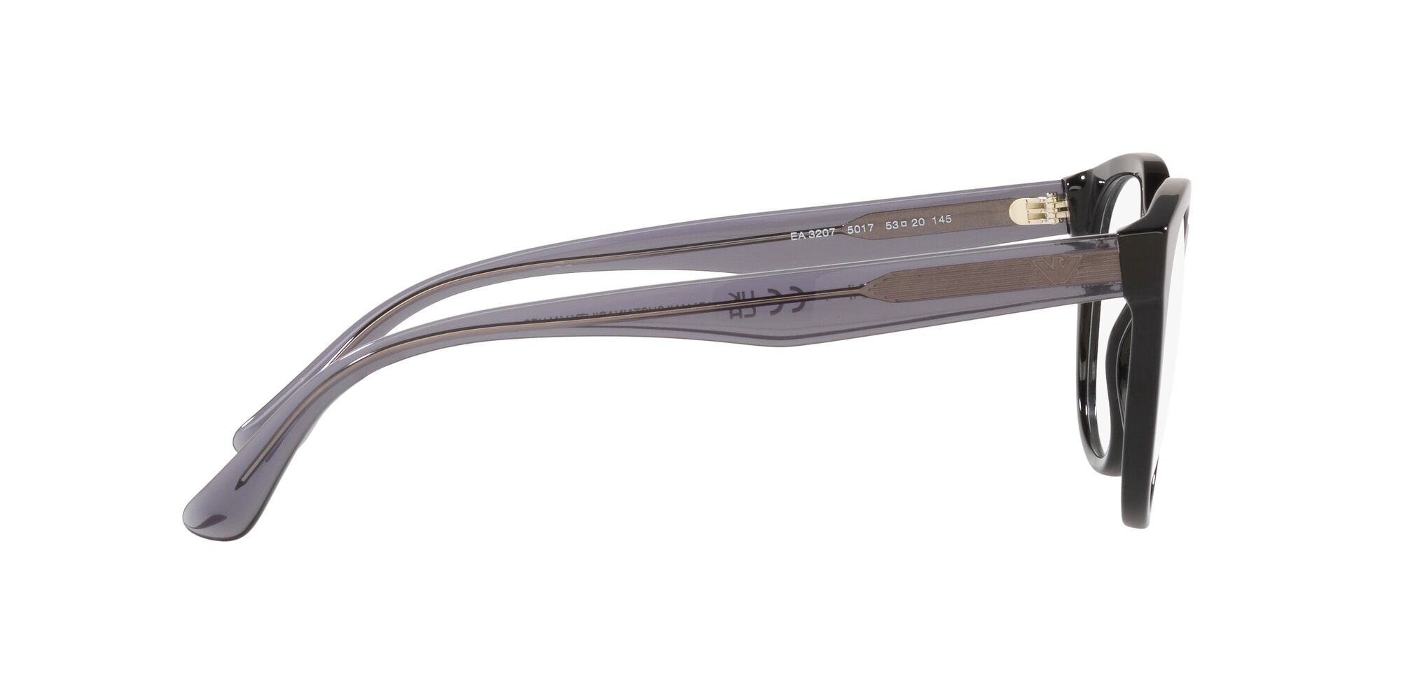Brillen Emporio Armani EA 3207 (5017) farbe nero lucido form pantos gläser lente demo