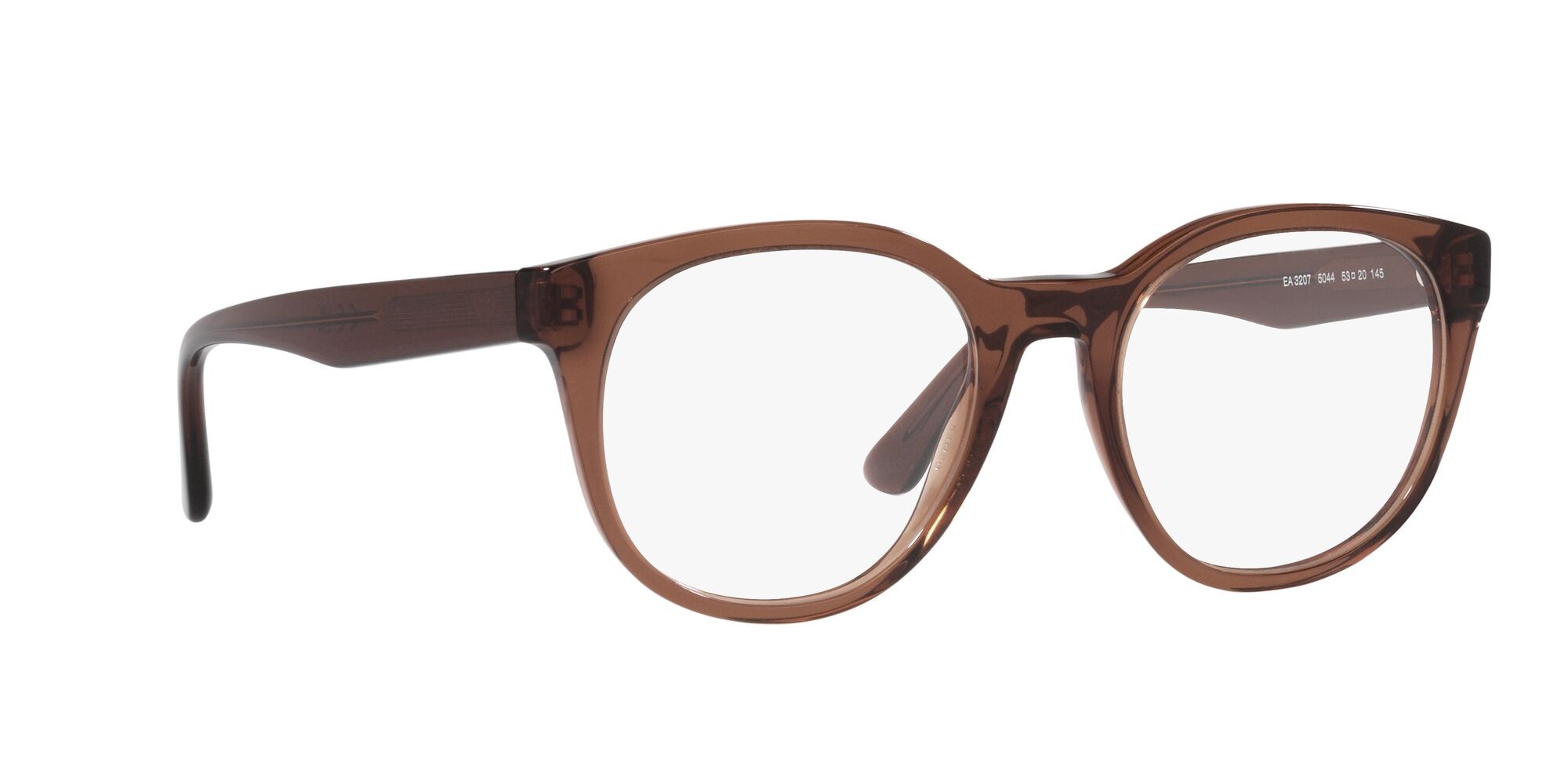 Brillen Emporio Armani EA 3207 (5044) farbe marrone trasparente lucido form pantos gläser lente demo