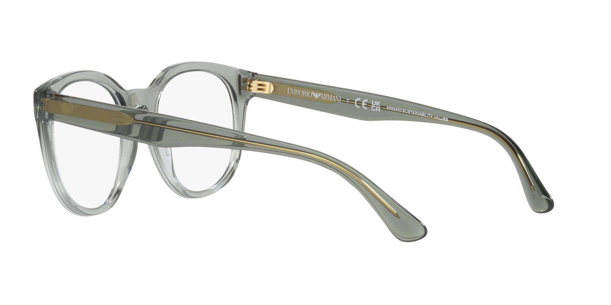 Brillen Emporio Armani EA 3207 (5362) farbe verde trasparente lucido form pantos gläser lente demo