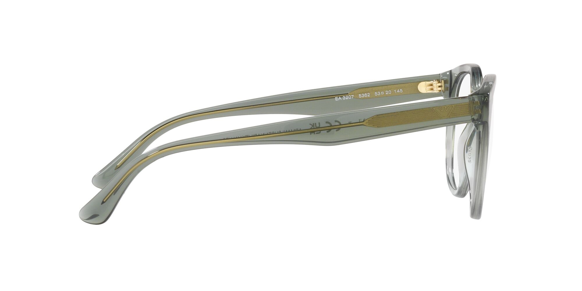 Brillen Emporio Armani EA 3207 (5362) farbe verde trasparente lucido form pantos gläser lente demo