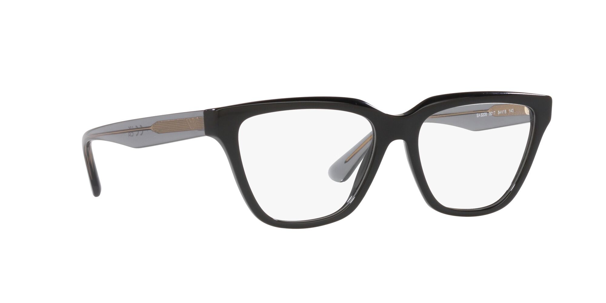 Eyeglasses Emporio Armani EA 3208 (5017) color nero lucido shape cat eye lenses lente demo