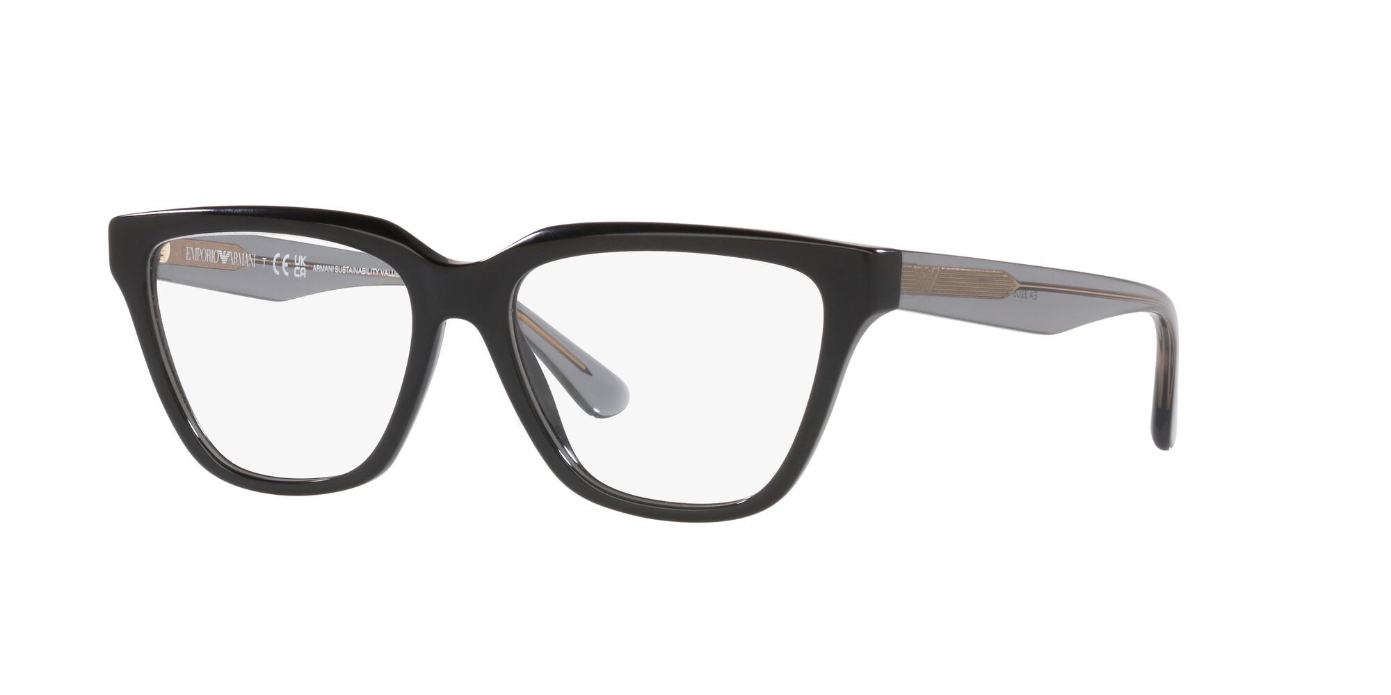 Eyeglasses Emporio Armani EA 3208 (5017) color nero lucido shape cat eye lenses lente demo