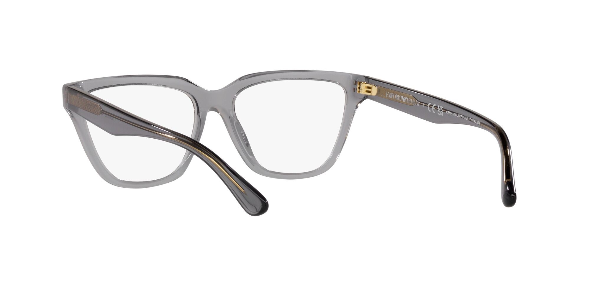 Brillen Emporio Armani EA 3208 (5029) farbe grigio trasparente lucido form cat-eye gläser lente demo