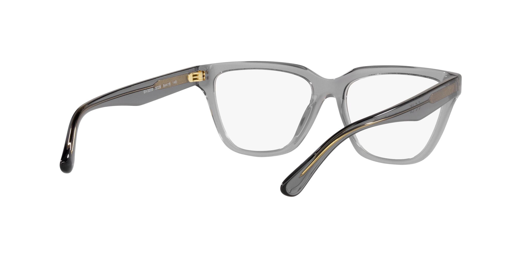 Brillen Emporio Armani EA 3208 (5029) farbe grigio trasparente lucido form cat-eye gläser lente demo