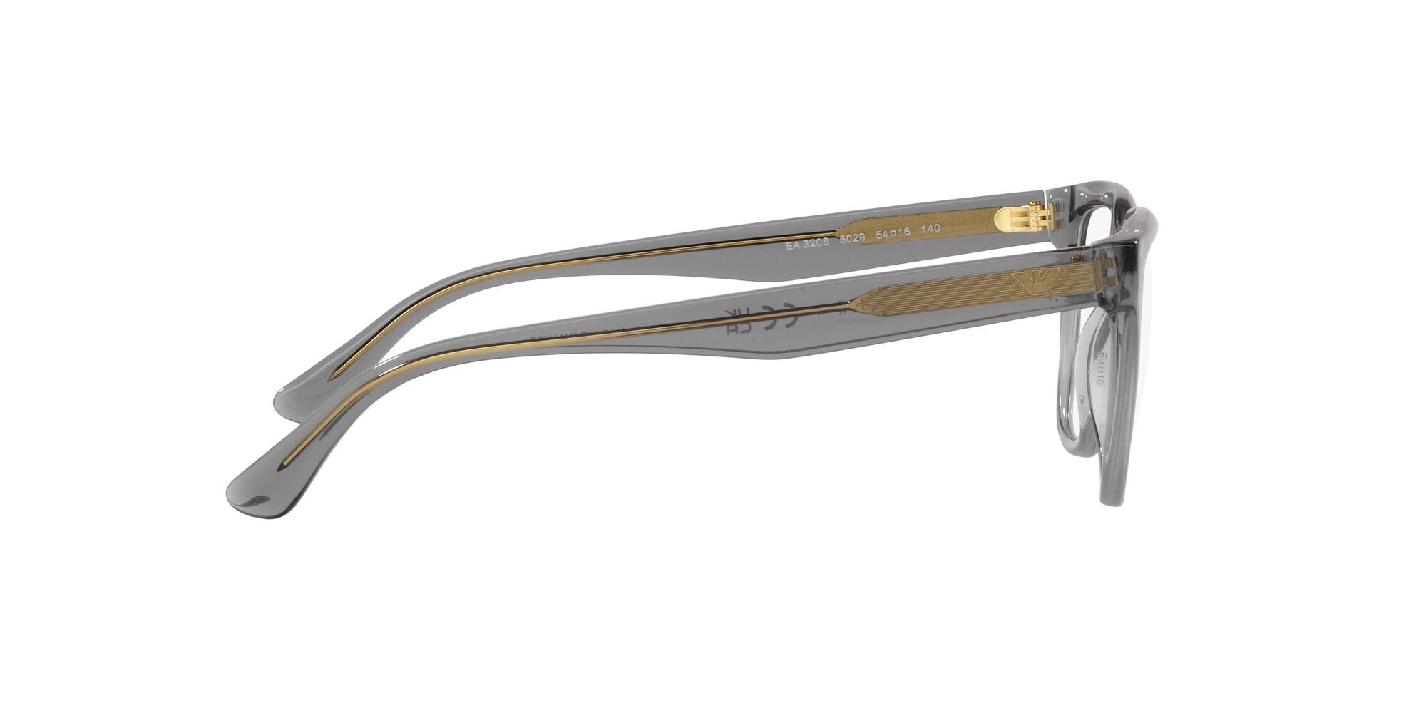 Brillen Emporio Armani EA 3208 (5029) farbe grigio trasparente lucido form cat-eye gläser lente demo