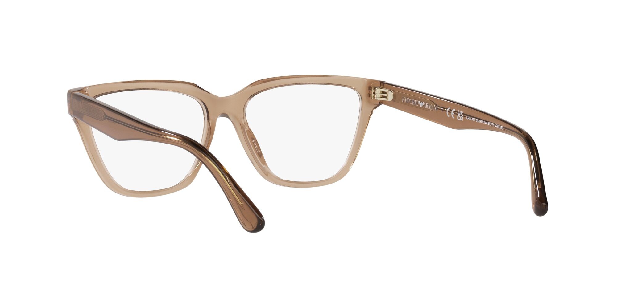 Brillen Emporio Armani EA 3208 (5069) farbe marrone trasparente lucido form cat-eye gläser lente demo