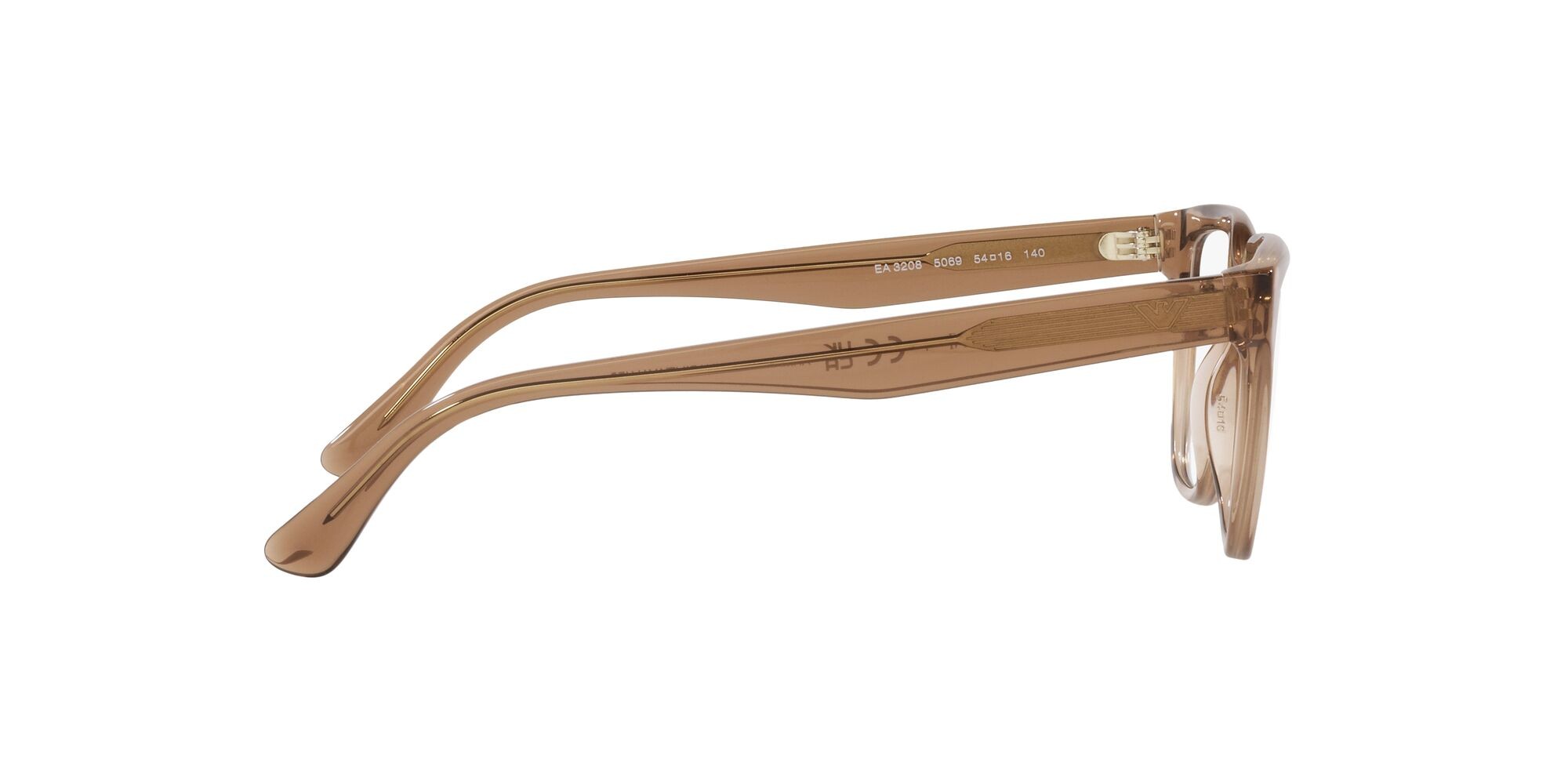 Brillen Emporio Armani EA 3208 (5069) farbe marrone trasparente lucido form cat-eye gläser lente demo