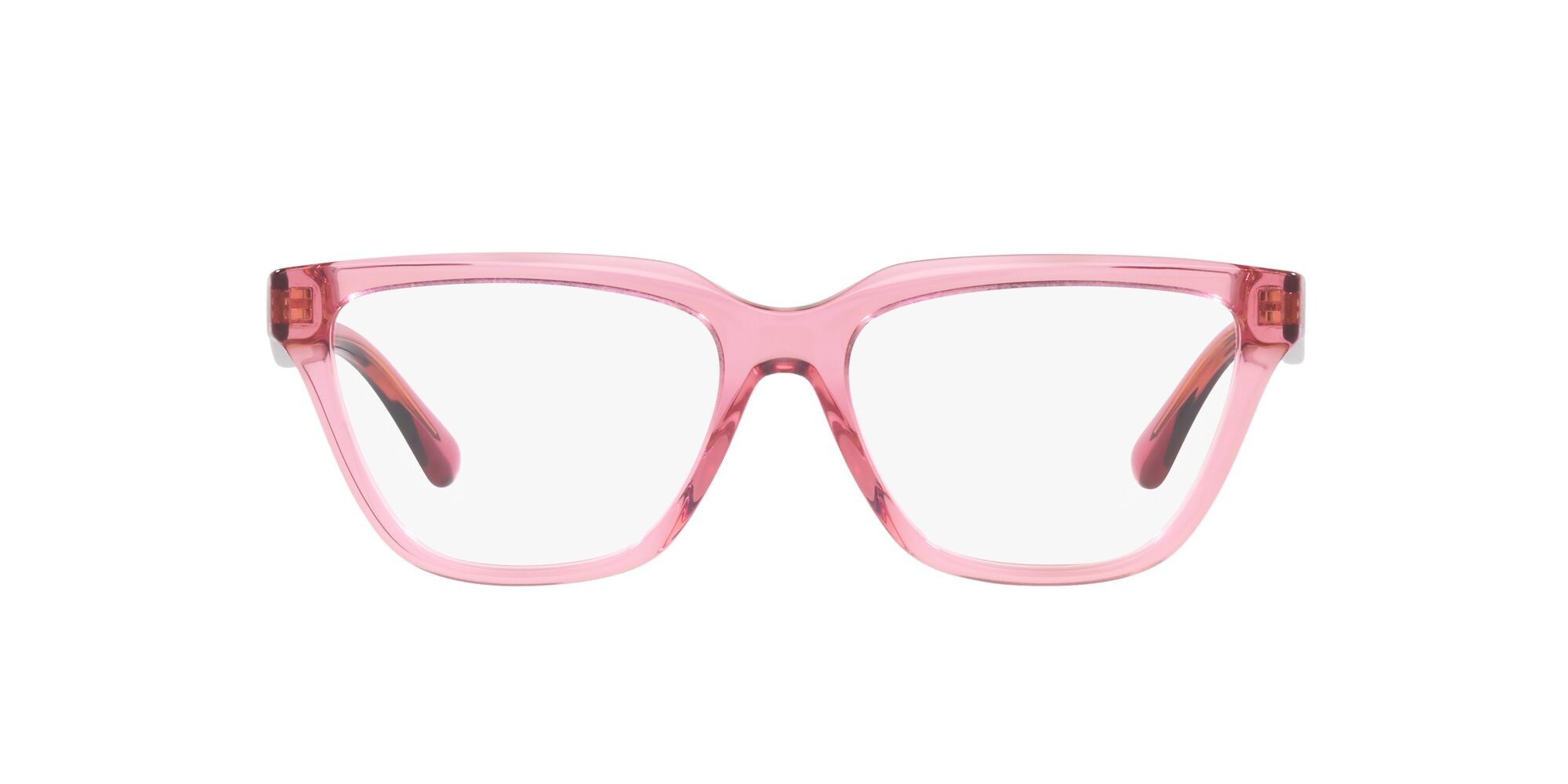 Brillen Emporio Armani EA 3208 (5544) farbe rosa trasparente lucido form cat-eye gläser lente demo