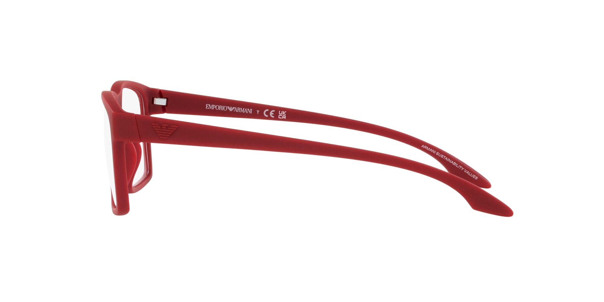 Eyeglasses Emporio Armani EA 3210U (5067) color rubberised red shape square lenses lente demo