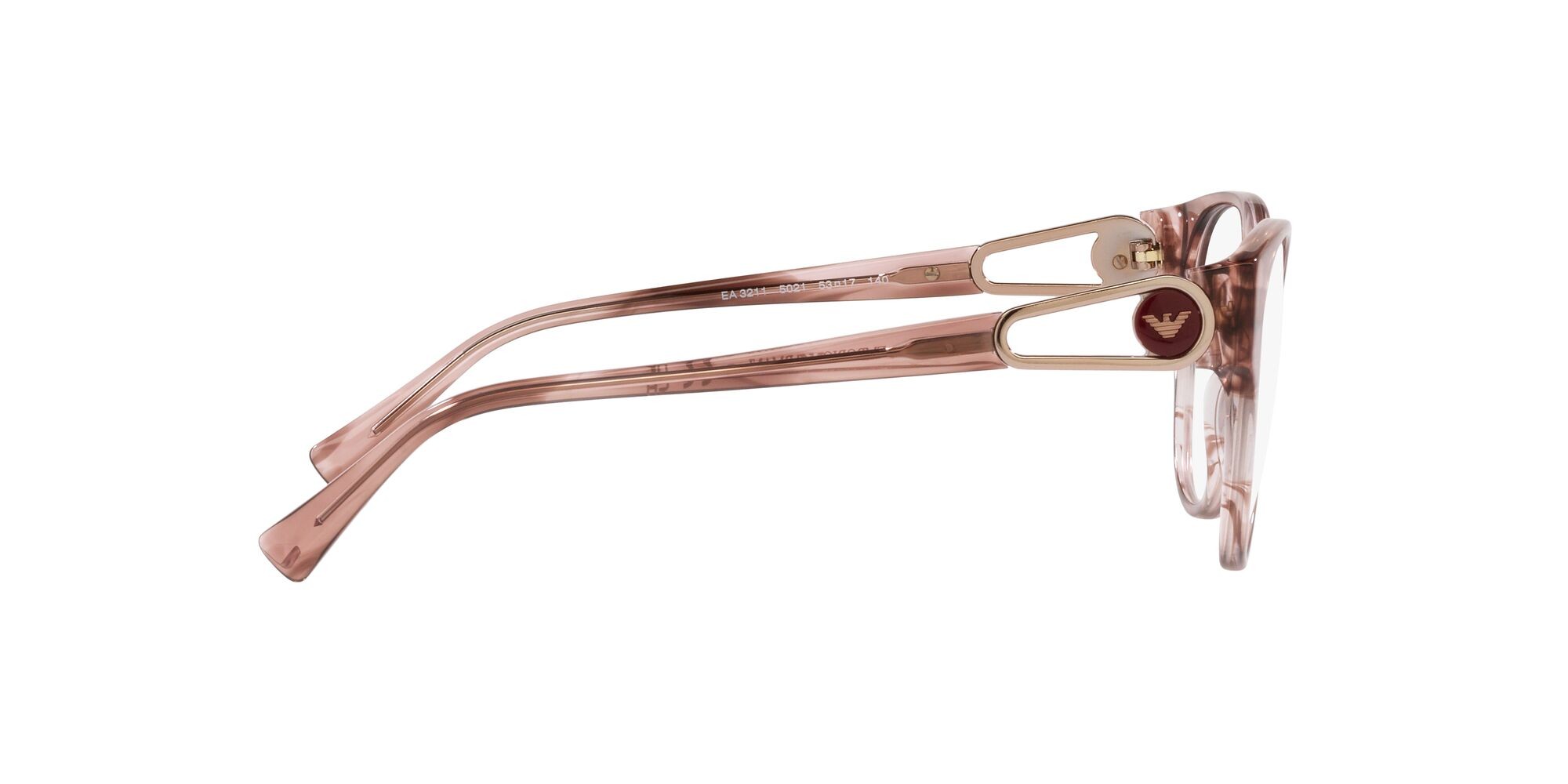 Brillen Emporio Armani EA 3211 (5021) farbe rosa brillante striato form rund gläser lente demo