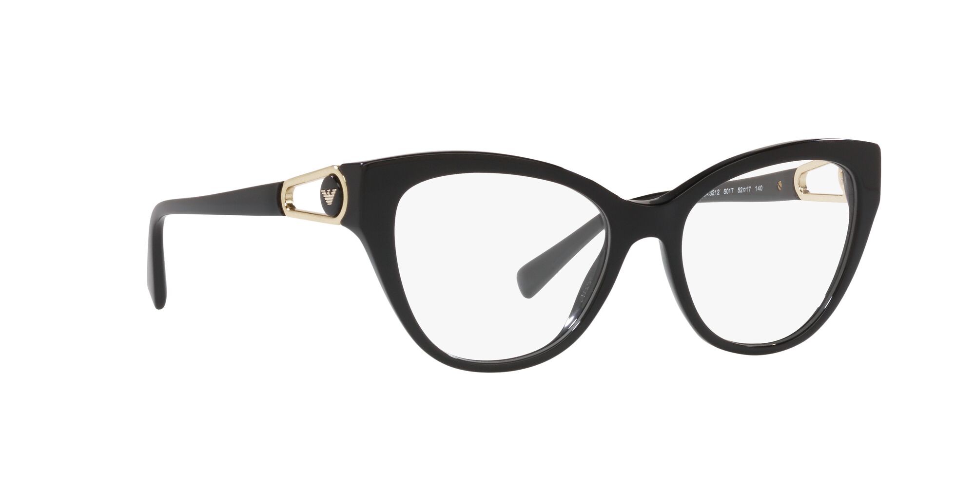 Brillen Emporio Armani EA 3212 (5017) farbe nero lucido form cat-eye gläser lente demo