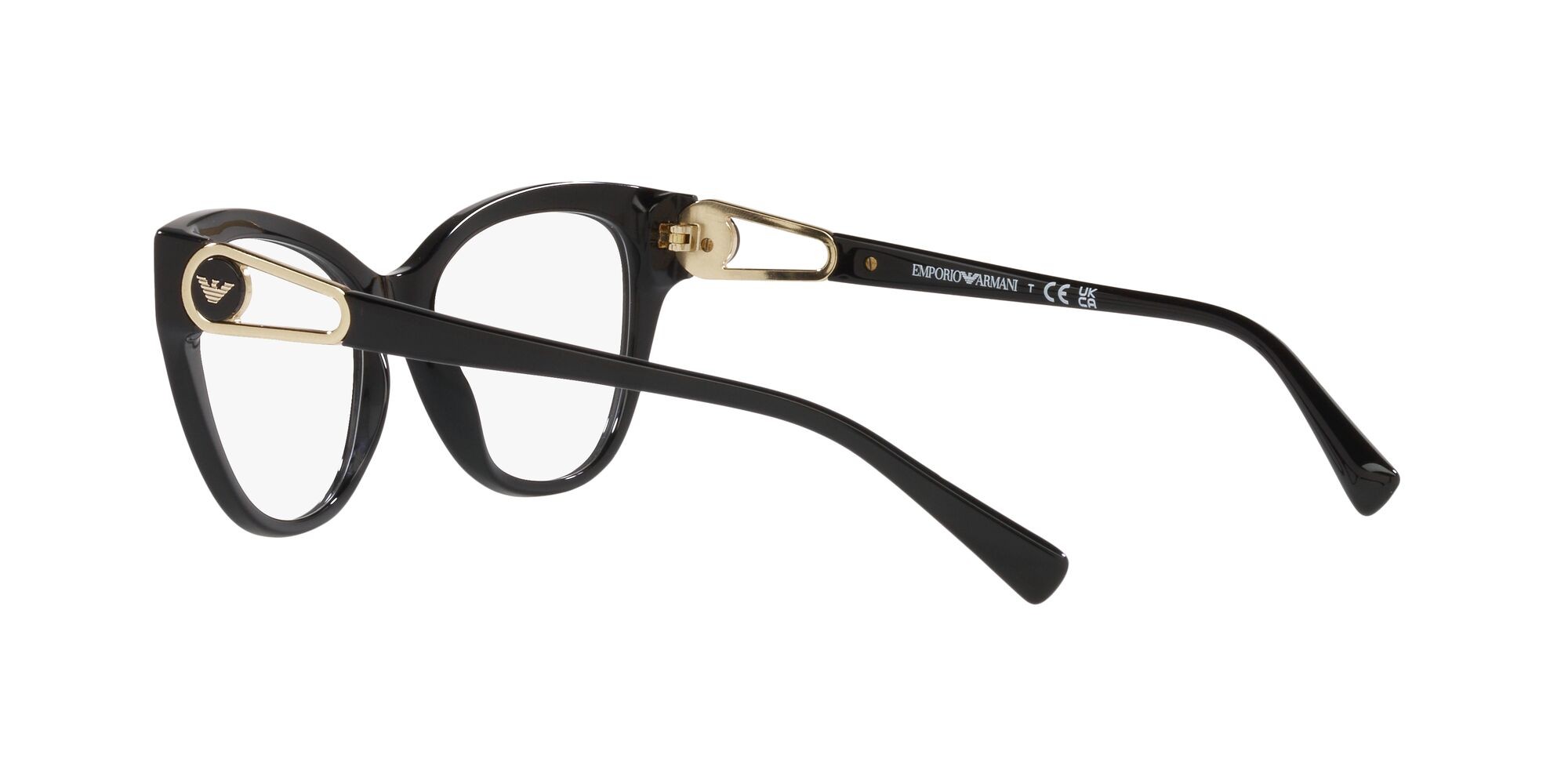 Brillen Emporio Armani EA 3212 (5017) farbe nero lucido form cat-eye gläser lente demo