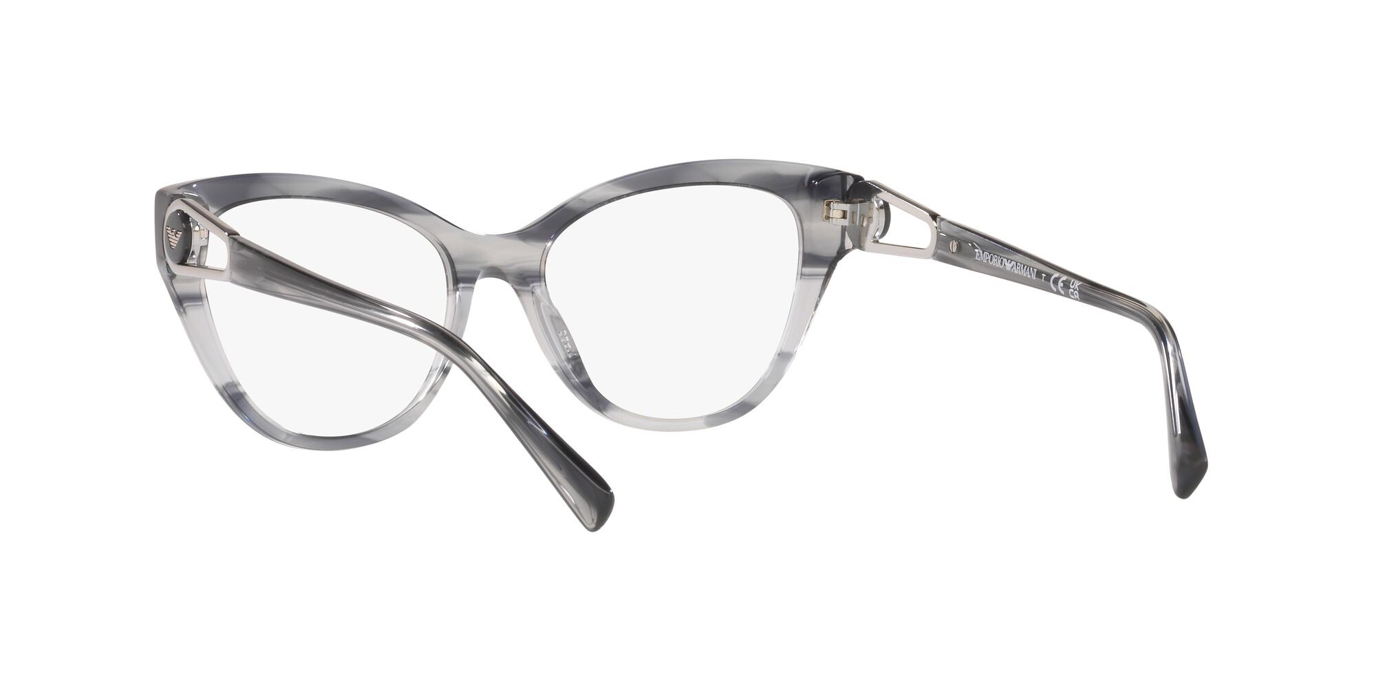 Brillen Emporio Armani EA 3212 (5035) farbe grigio striato lucido form cat-eye gläser lente demo