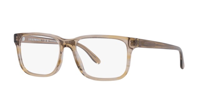 Brillen Emporio Armani EA 3218 (5099) farbe striato marrone form rechteckig gläser lente demo