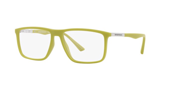 Occhiali da vista Emporio Armani EA 3221 (6010) colore verde lime opaco forma rettangolare lenti lente demo