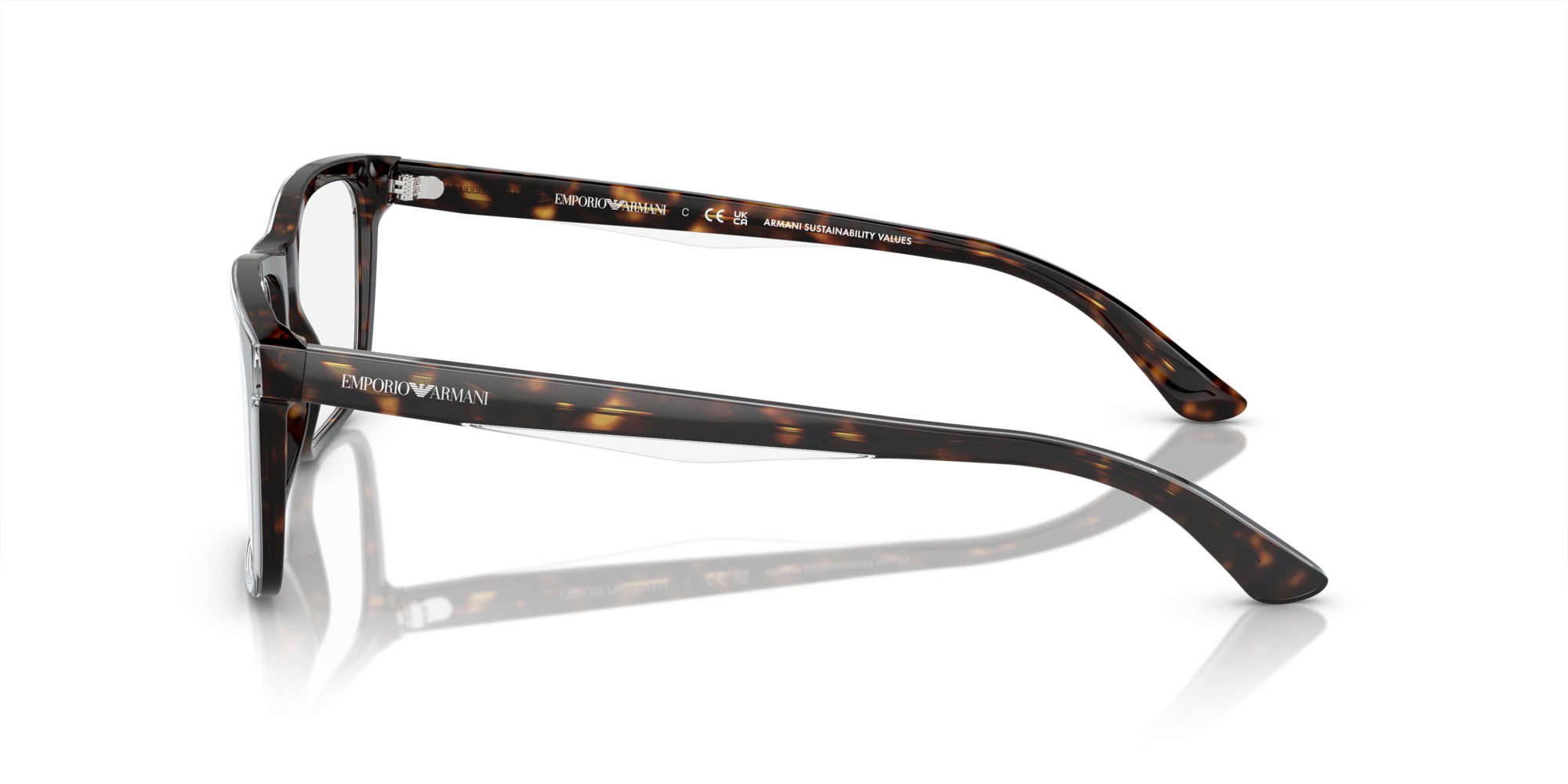 Brillen Emporio Armani EA 3227 (6052) farbe havana lucido/cristallo top form quadratisch gläser lente demo