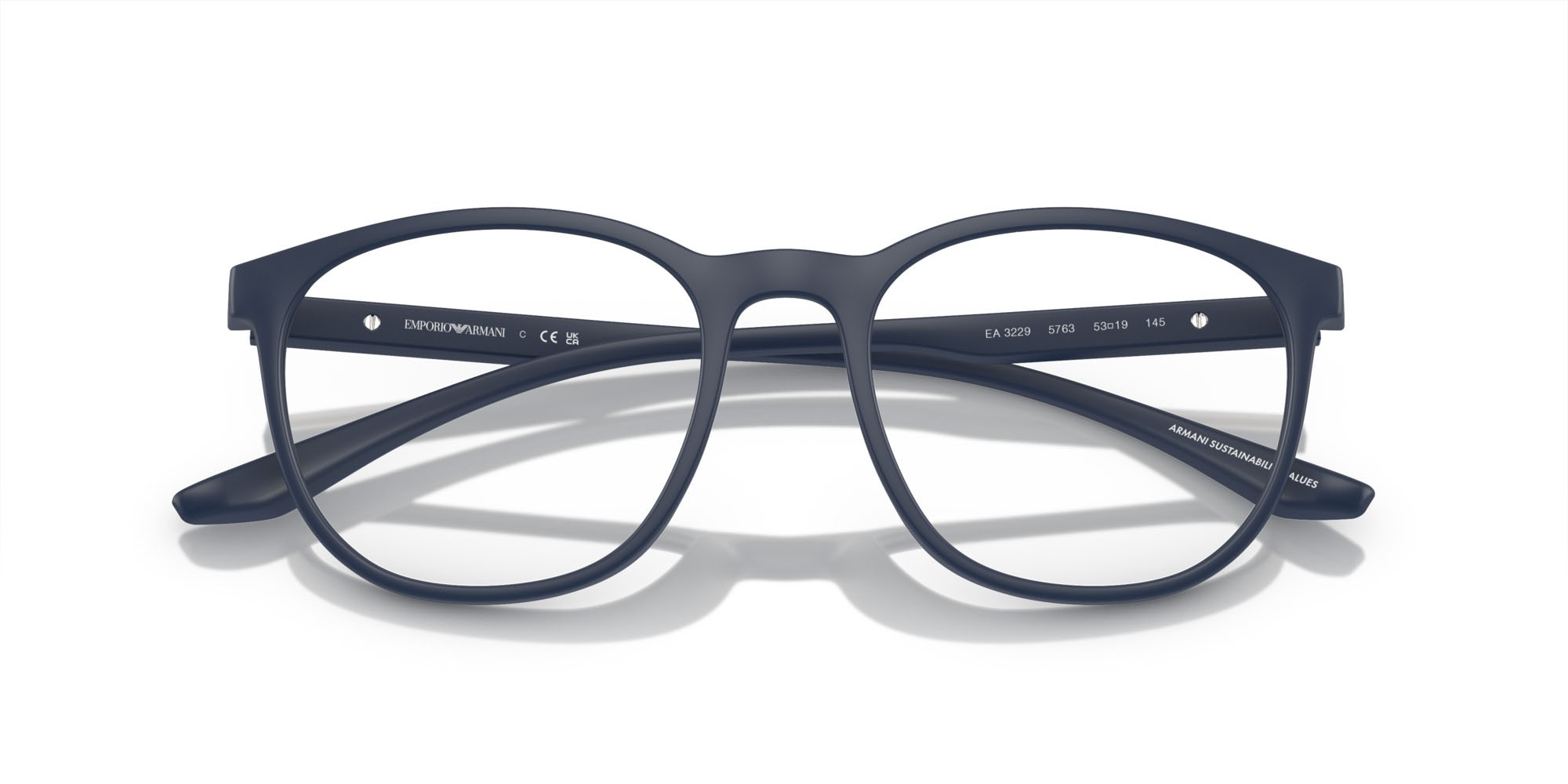 Occhiali da vista Emporio Armani EA 3229 (5763) colore bluette opaco forma pantos lenti lente demo