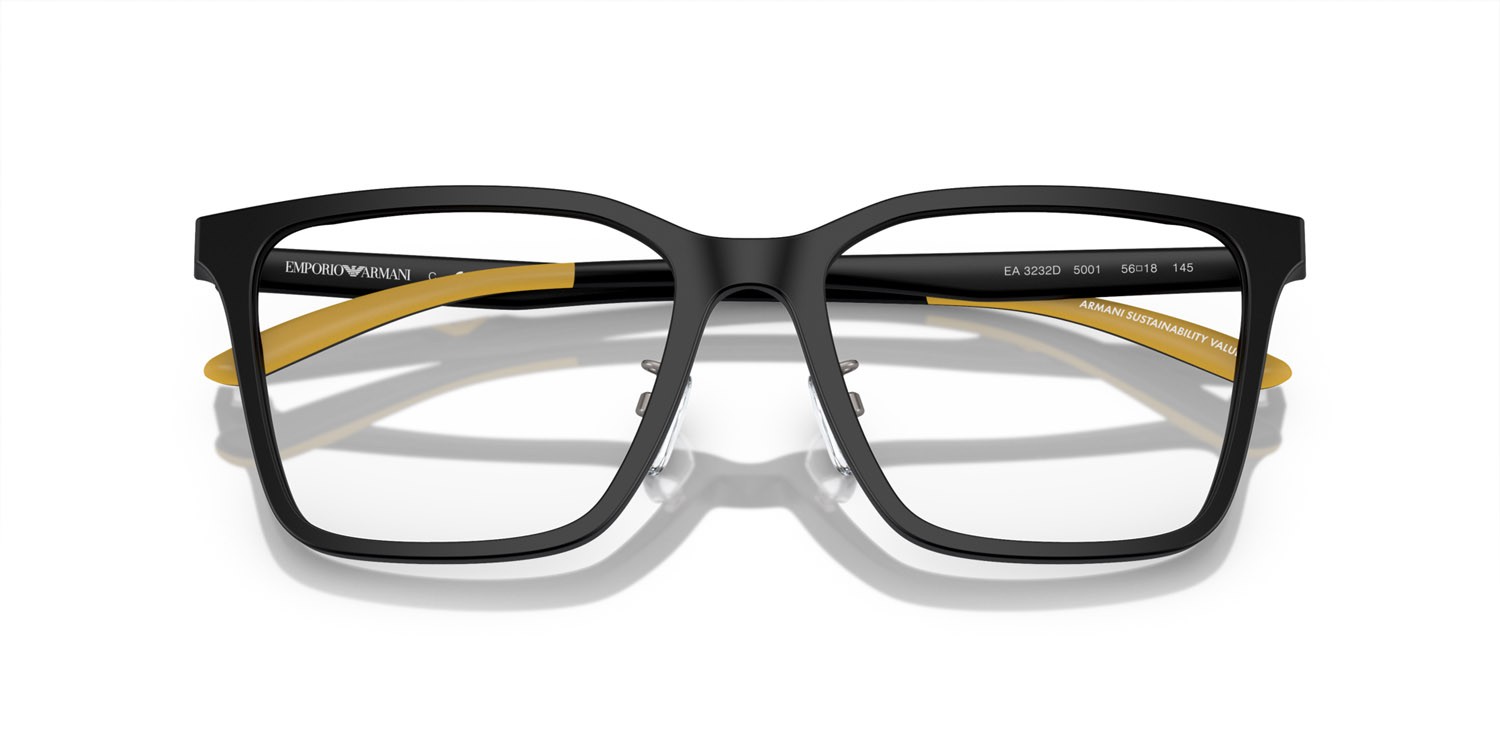 Eyeglasses Emporio Armani EA 3232D (5001) color nero opaco shape rectangle lenses lente demo