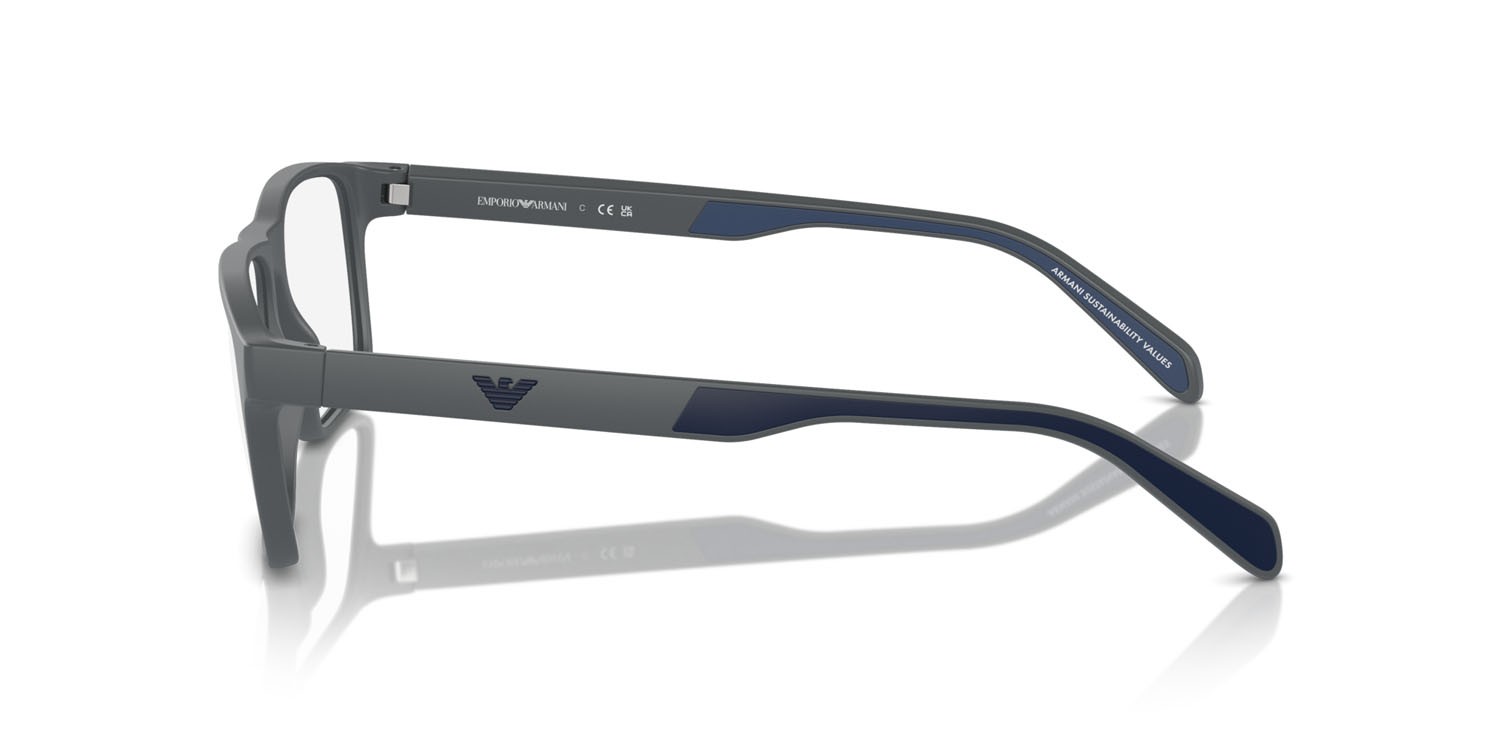 Occhiali da vista Emporio Armani EA 3233 (6103) colore grigio scuro opaco forma rettangolare lenti lente demo