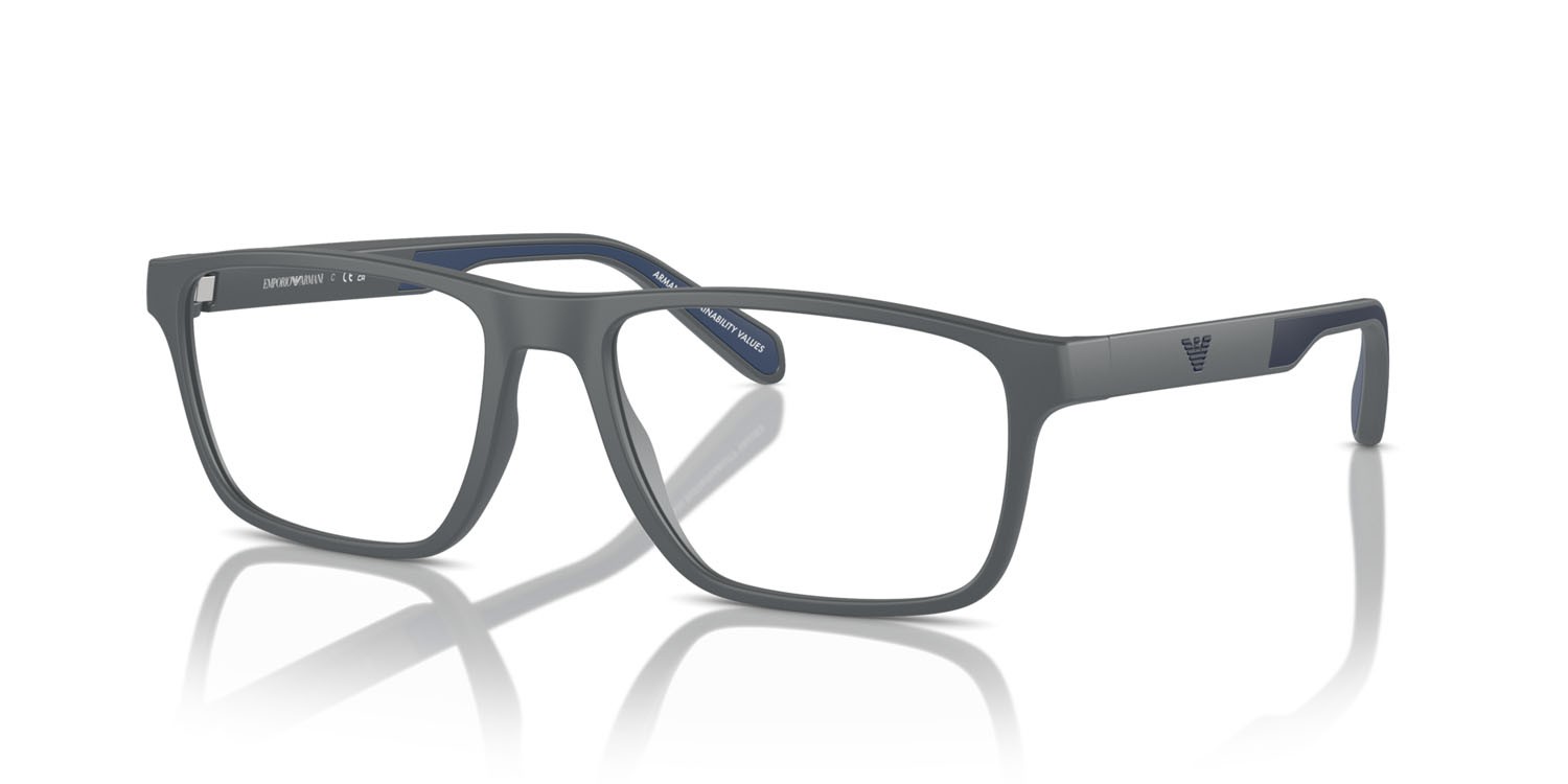 Occhiali da vista Emporio Armani EA 3233 (6103) colore grigio scuro opaco forma rettangolare lenti lente demo
