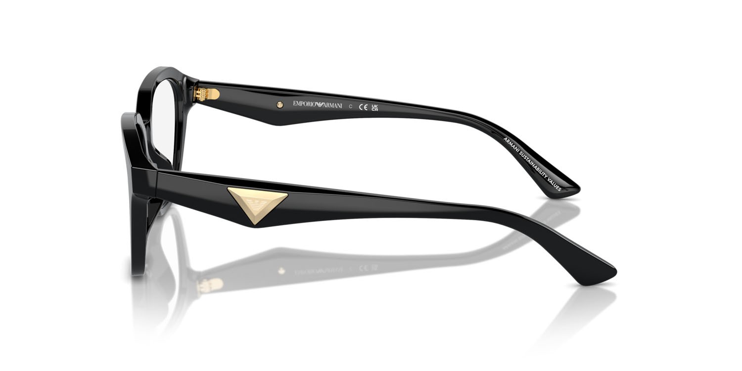 Occhiali da vista Emporio Armani EA 3235U (5017) colore nero lucido forma irregolare lenti lente demo