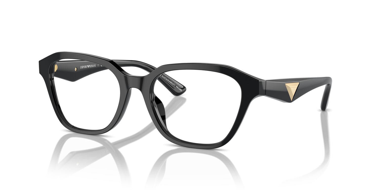 Occhiali da vista Emporio Armani EA 3235U (5017) colore nero lucido forma irregolare lenti lente demo