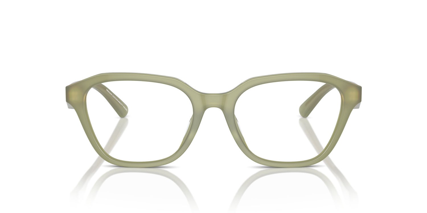 Eyeglasses Emporio Armani EA 3235U (6116) color verde opalino brillante shape irregular lenses lente demo