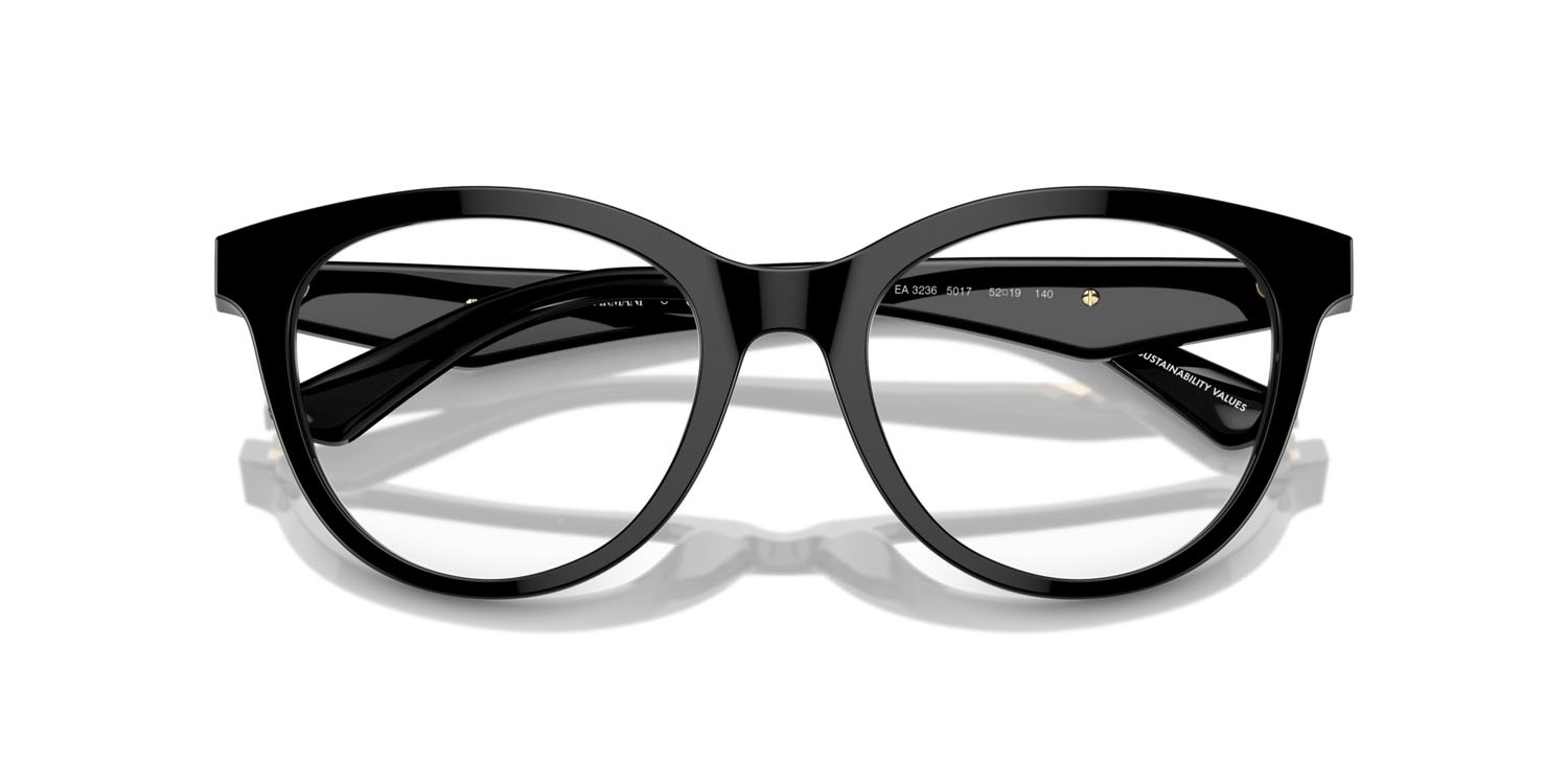 Eyeglasses Emporio Armani EA 3236 (5017) color nero lucido shape cat eye lenses lente demo