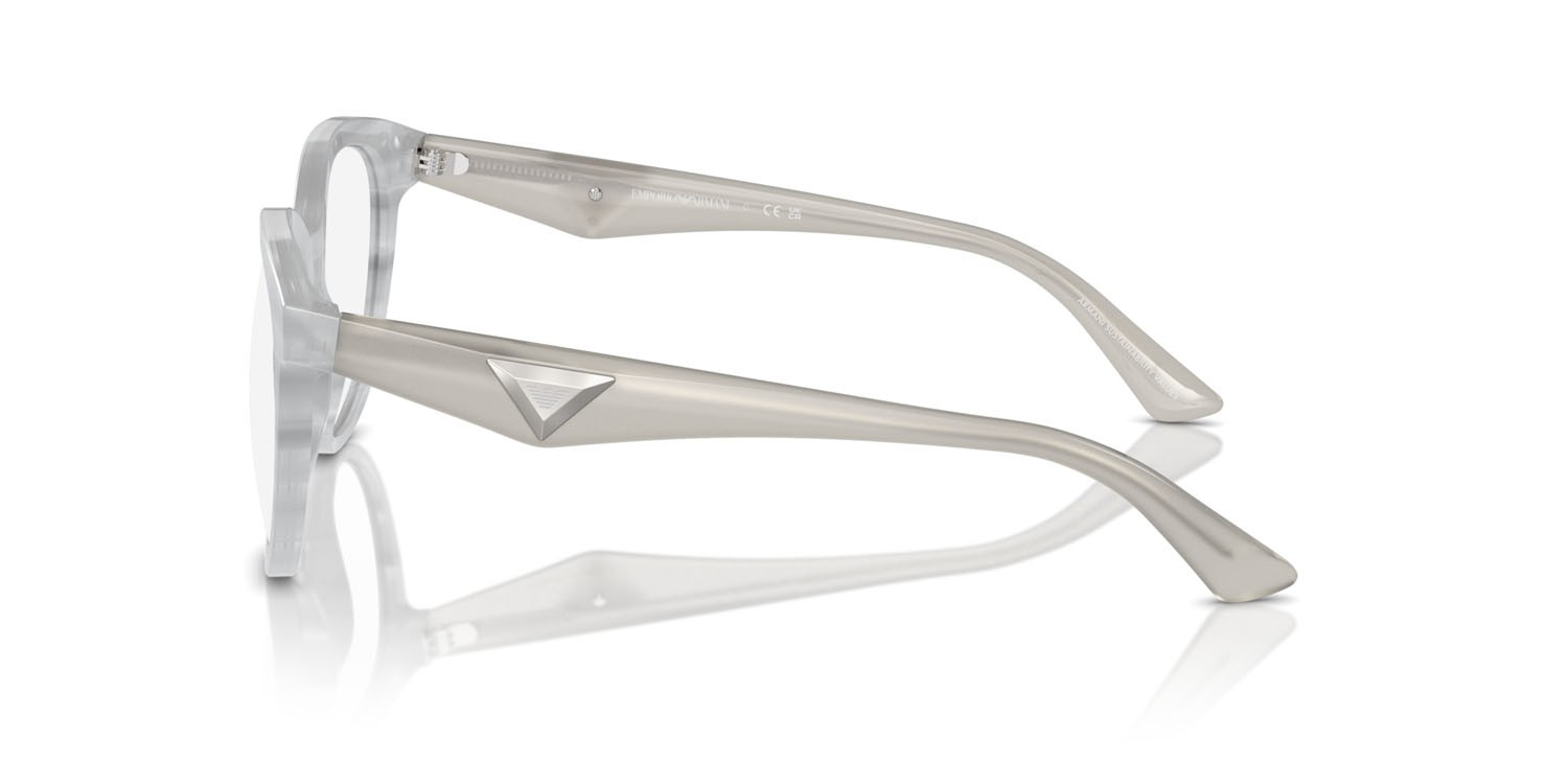 Eyeglasses Emporio Armani EA 3236 (6114) color grigio striato lucido shape cat eye lenses lente demo