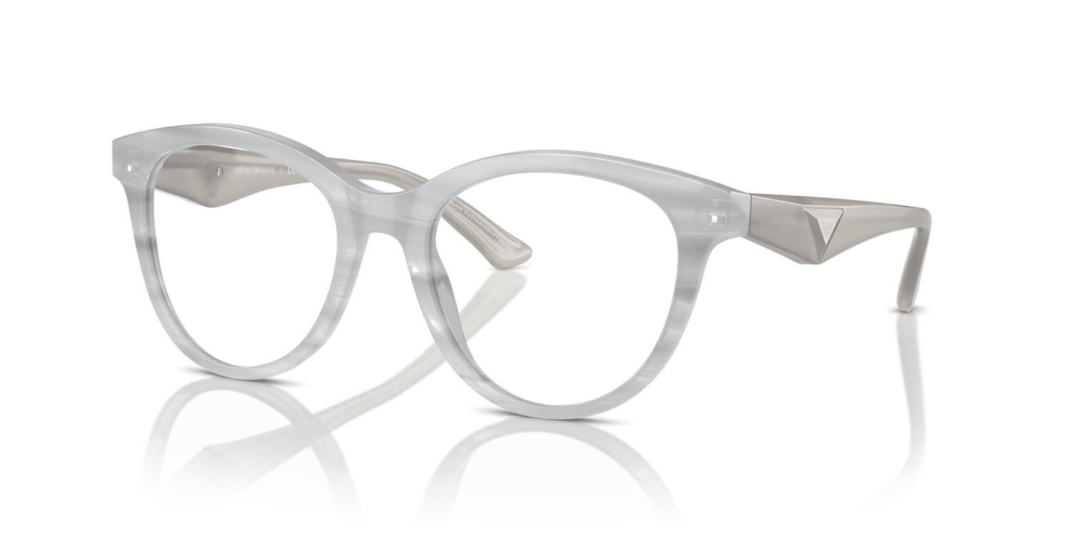 Eyeglasses Emporio Armani EA 3236 (6114) color grigio striato lucido shape cat eye lenses lente demo