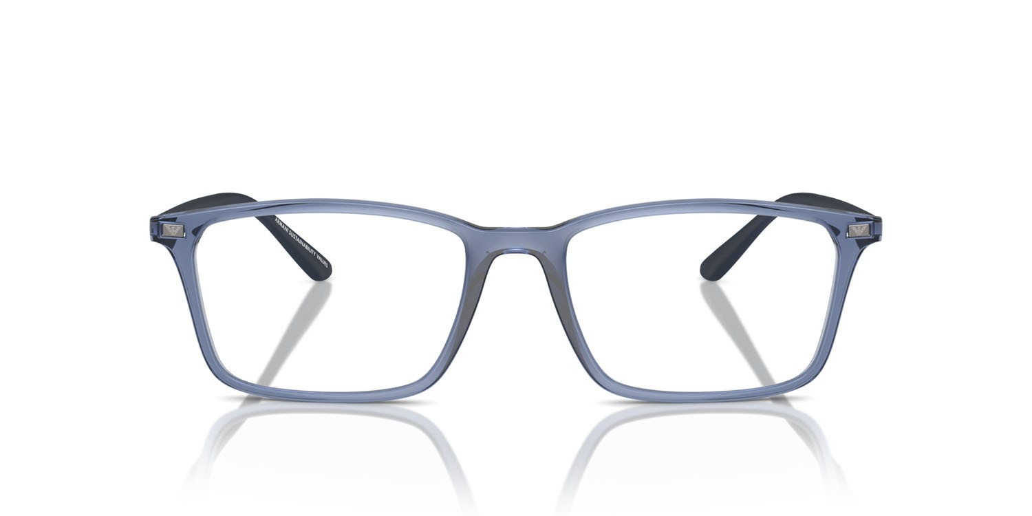 Occhiali da vista Emporio Armani EA 3237 (6108) colore blu trasparente lucido forma rettangolare lenti lente demo