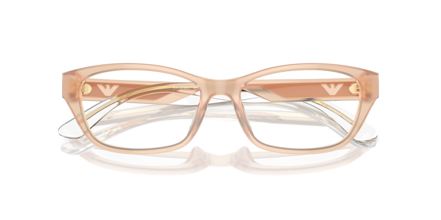 Occhiali da vista Emporio Armani EA 3238U (6098) colore shiny opaline tundra forma cat eye lenti lente demo