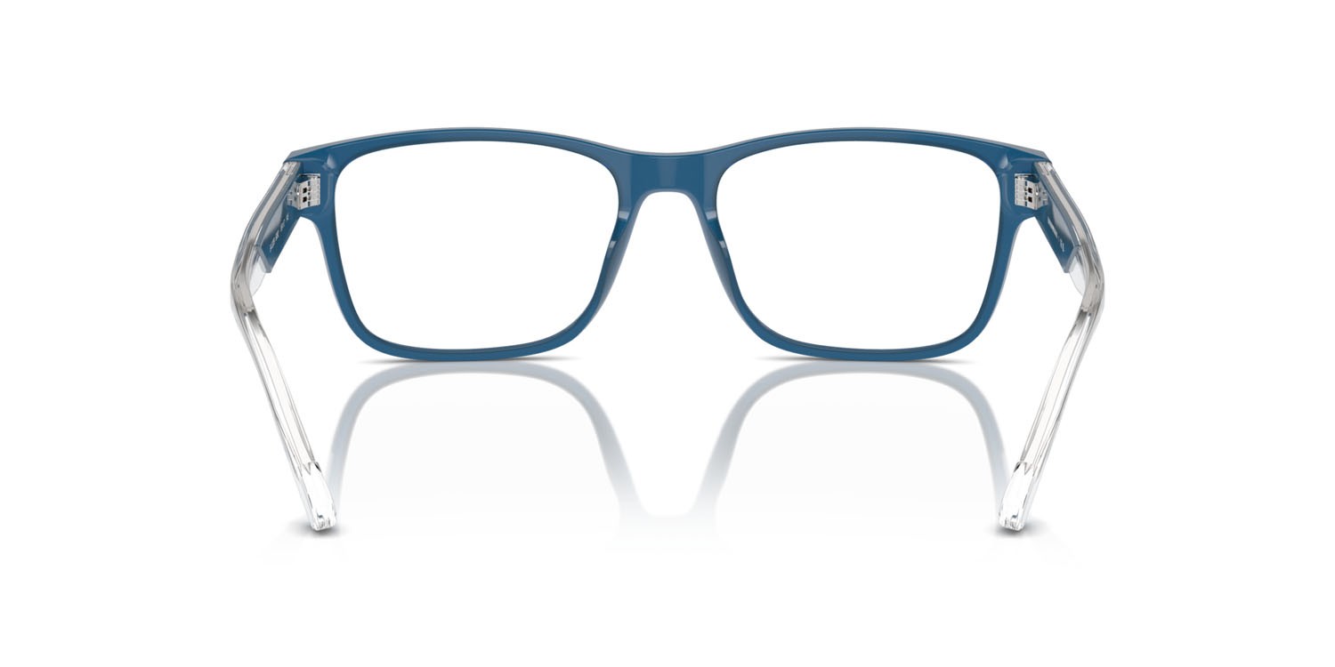 Occhiali da vista Emporio Armani EA 3239 (6092) colore blu opalino brillante forma rettangolare lenti lente demo