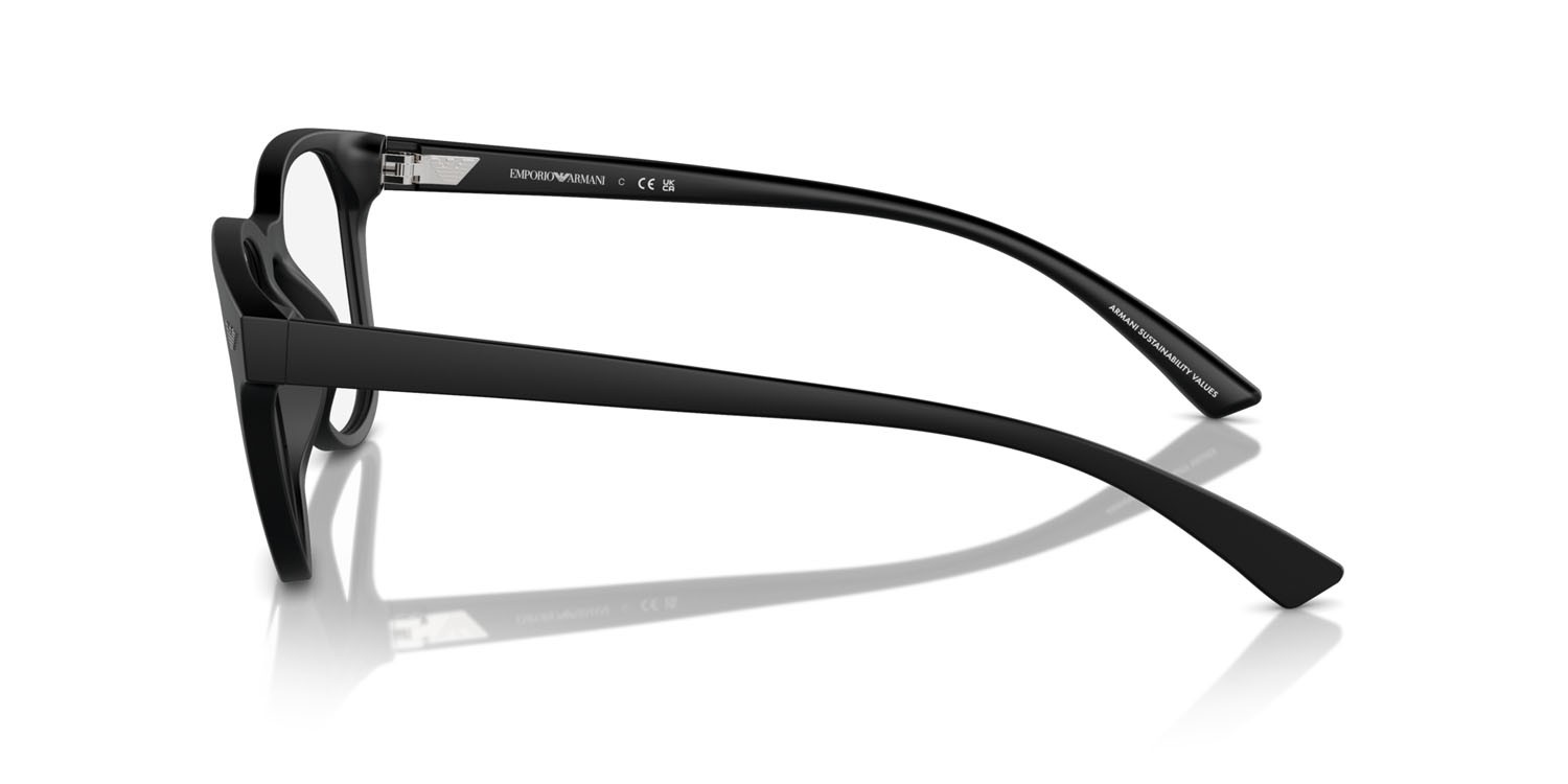Occhiali da vista Emporio Armani EA 3240U (5001) colore nero opaco forma pantos lenti lente demo