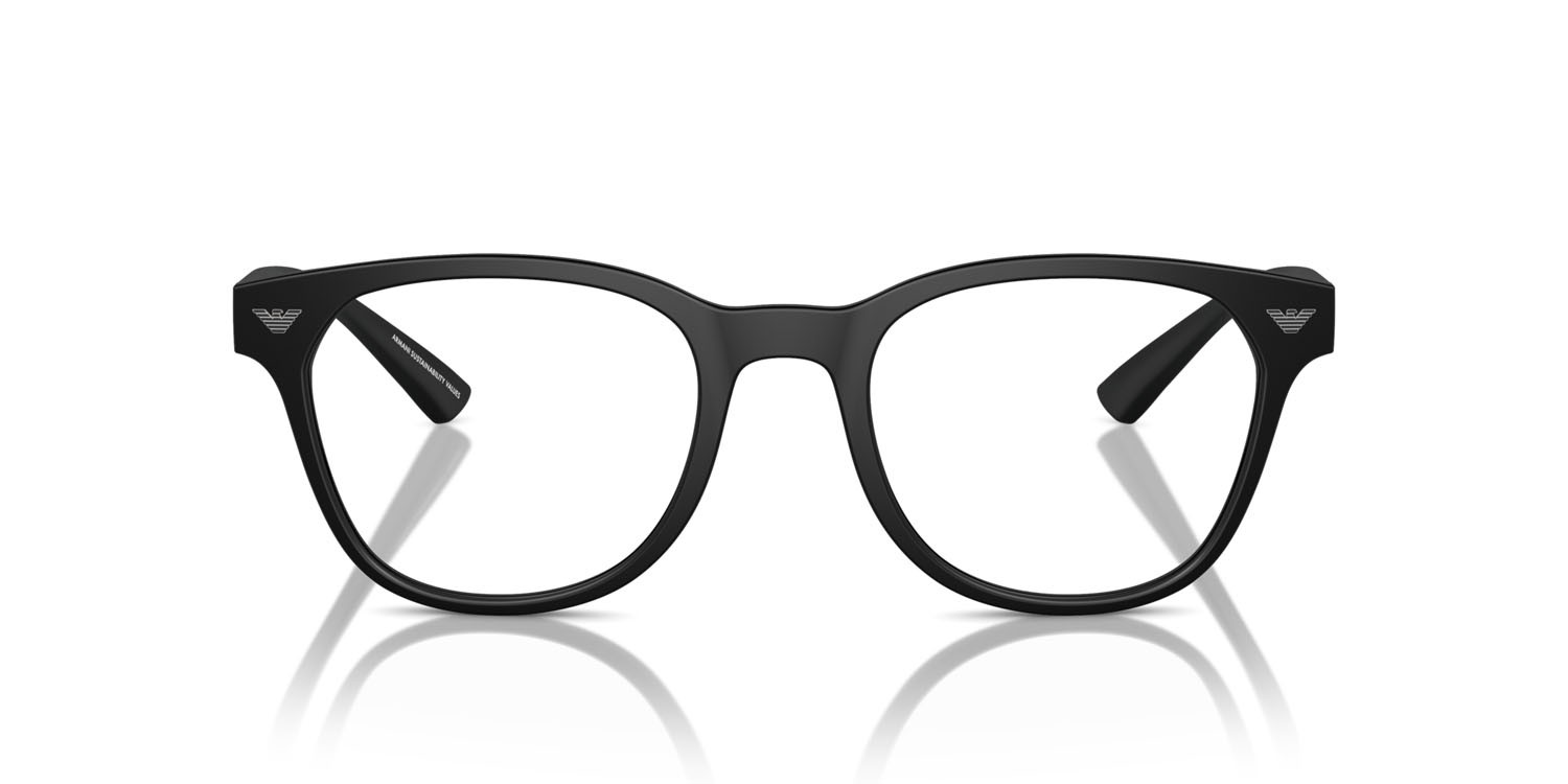 Occhiali da vista Emporio Armani EA 3240U (5001) colore nero opaco forma pantos lenti lente demo