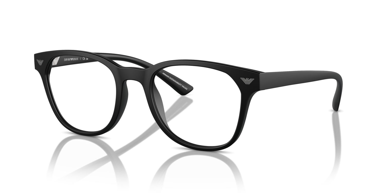 Occhiali da vista Emporio Armani EA 3240U (5001) colore nero opaco forma pantos lenti lente demo