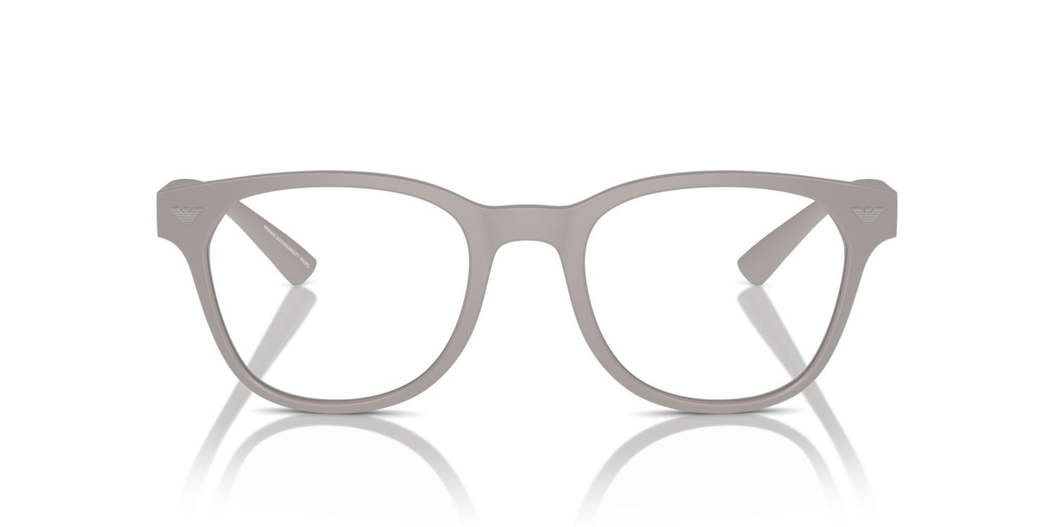 Occhiali da vista Emporio Armani EA 3240U (6100) colore grigio chiaro opaco forma pantos lenti lente demo