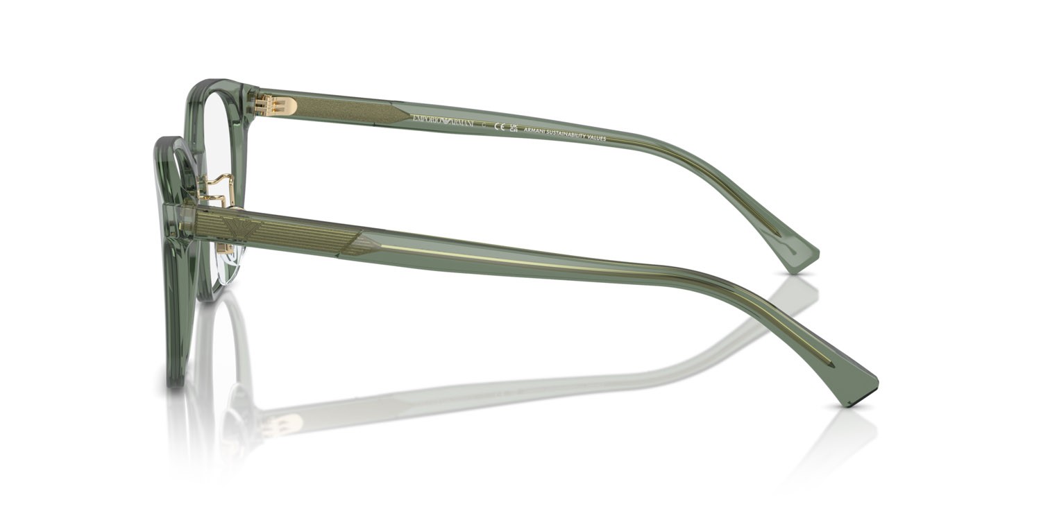Occhiali da vista Emporio Armani EA 3241D (5362) colore verde trasparente lucido forma pantos lenti lente demo