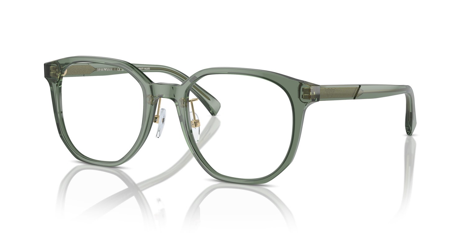 Occhiali da vista Emporio Armani EA 3241D (5362) colore verde trasparente lucido forma pantos lenti lente demo