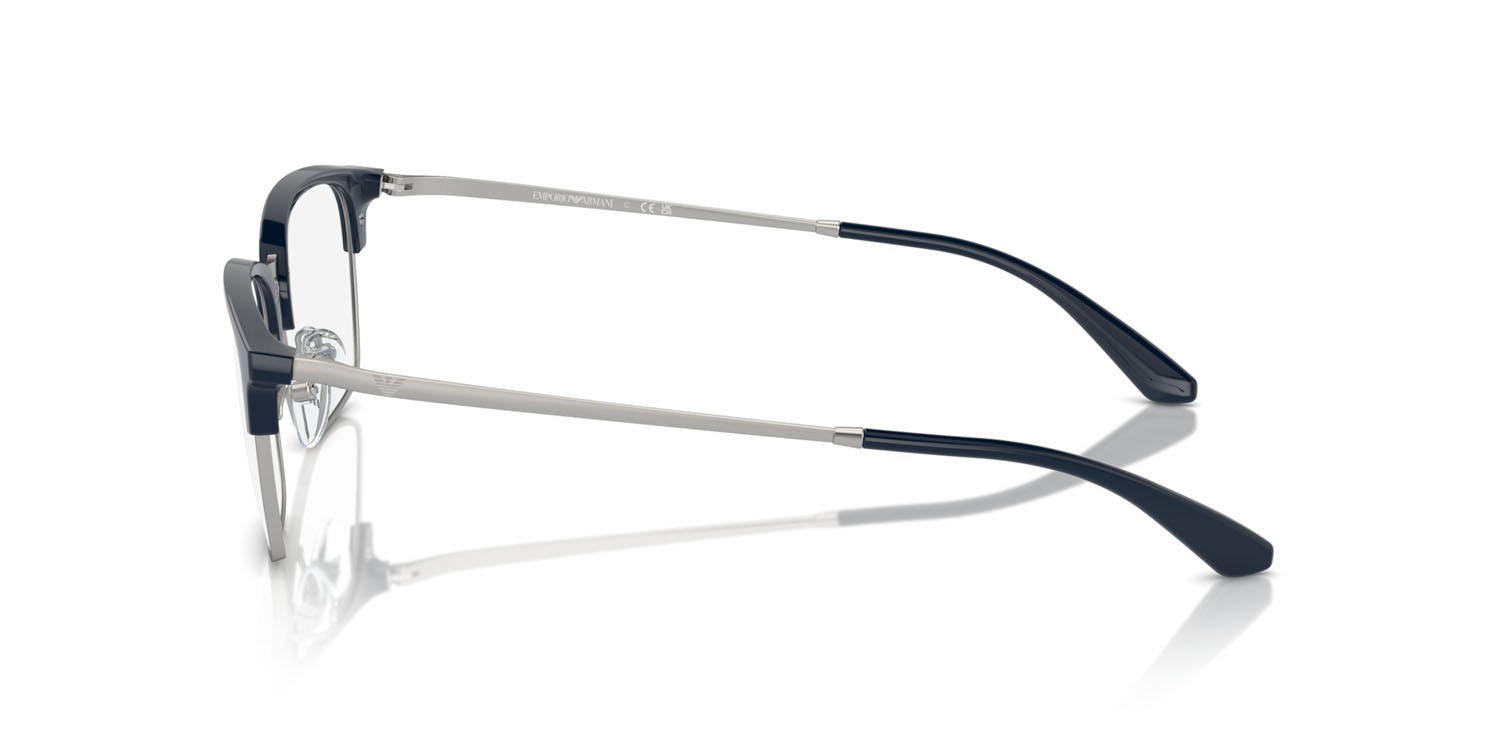 Occhiali da vista Emporio Armani EA 3243 (3045) colore shiny blue/matte silver forma quadrato lenti lente demo