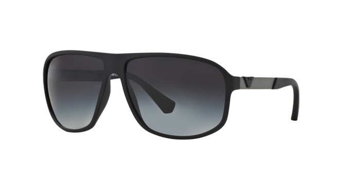Occhiali da sole Emporio Armani EA 4029 (50638G) colore black rubber forma quadrato lenti grey gradient