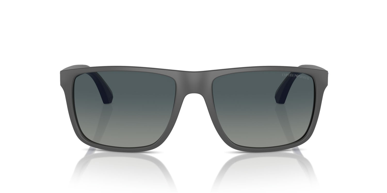 Occhiali da sole Emporio Armani EA 4033 (50604U) colore grigio opaco forma quadrato lenti gradient blue polarized