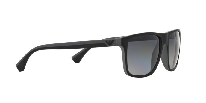 Occhiali da sole Emporio Armani EA 4033 (5229T3) colore black/grey rubber forma quadrato lenti polar grey gradient