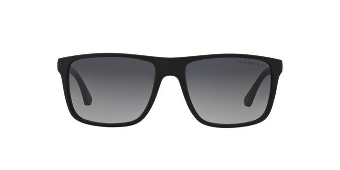 Occhiali da sole Emporio Armani EA 4033 (5229T3) colore black/grey rubber forma quadrato lenti polar grey gradient